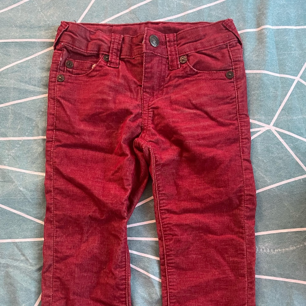 Toddler boy burgundy true religion jeans size 3t
